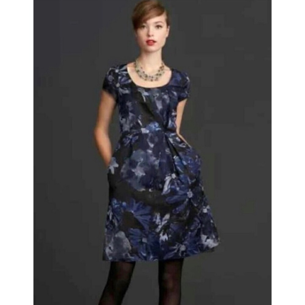 Banana Republic Mad Men Begonia Floral Sheath Dress Blue Size 4